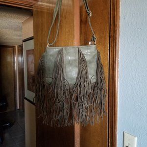 Dark Green Fringe Bag NWOT
